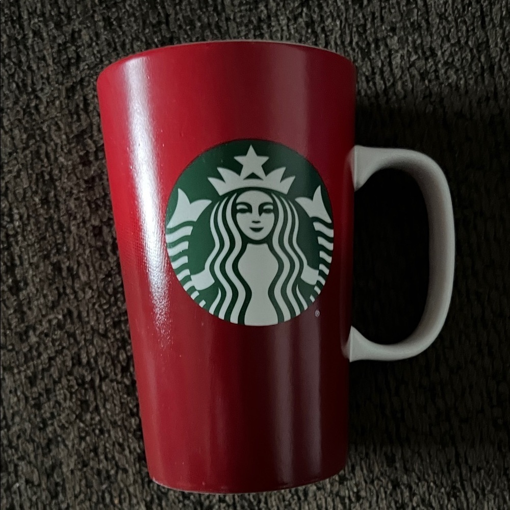 Starbucks 2015 Red Ceramic Coffee Mug 16oz Holiday Cup
